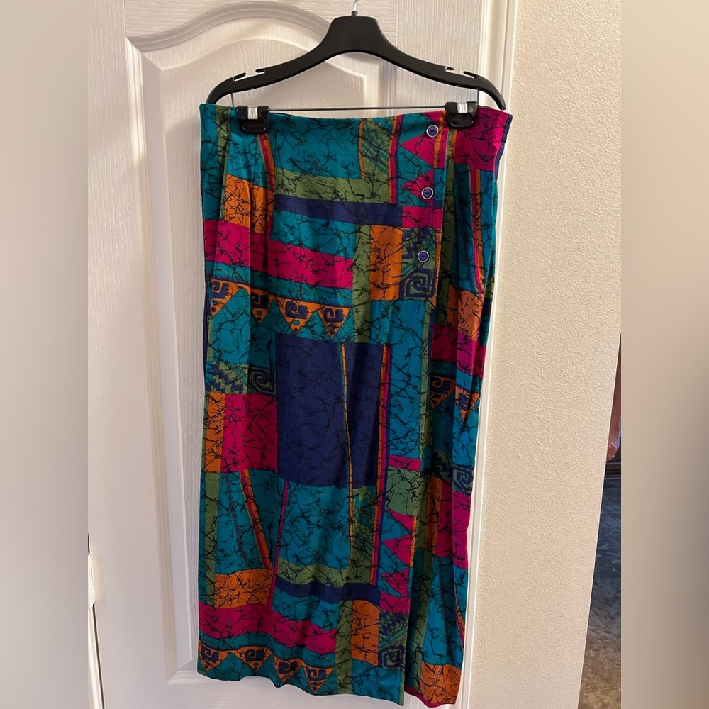 Multi color TALL straight wrap type skirt